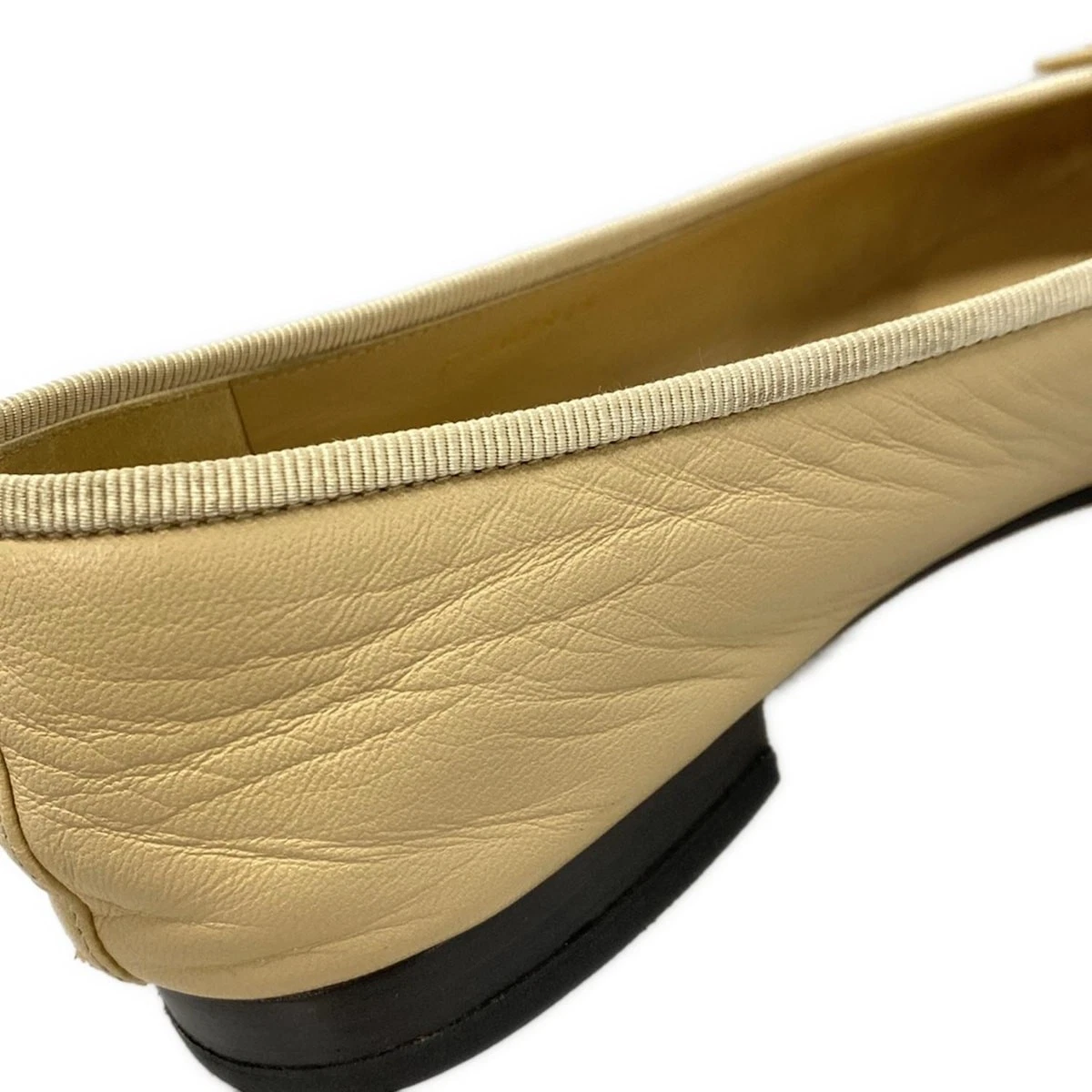 CHANEL Beige Black Lambskin Women's Shoes