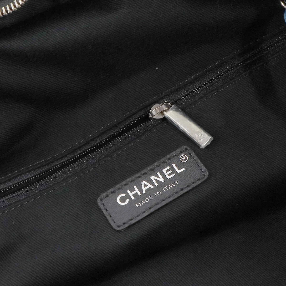CHANEL Deauville Round Chain Shoulder Bag Shearling Black A57972