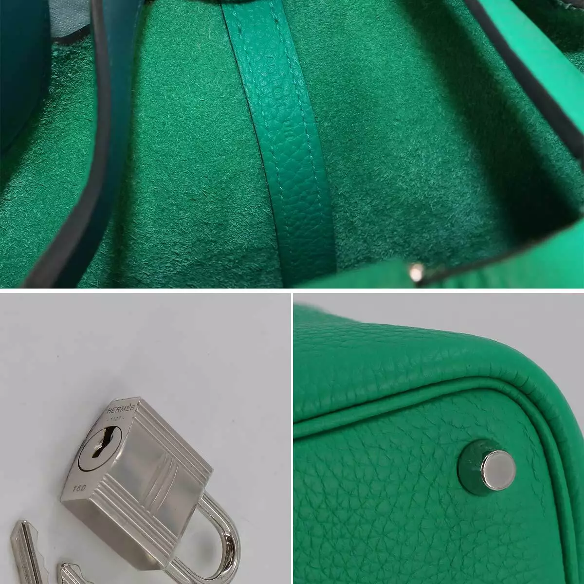 HERMES Picotin Lock Eclat PM Hand Bag Taurillon Clemence Menthe