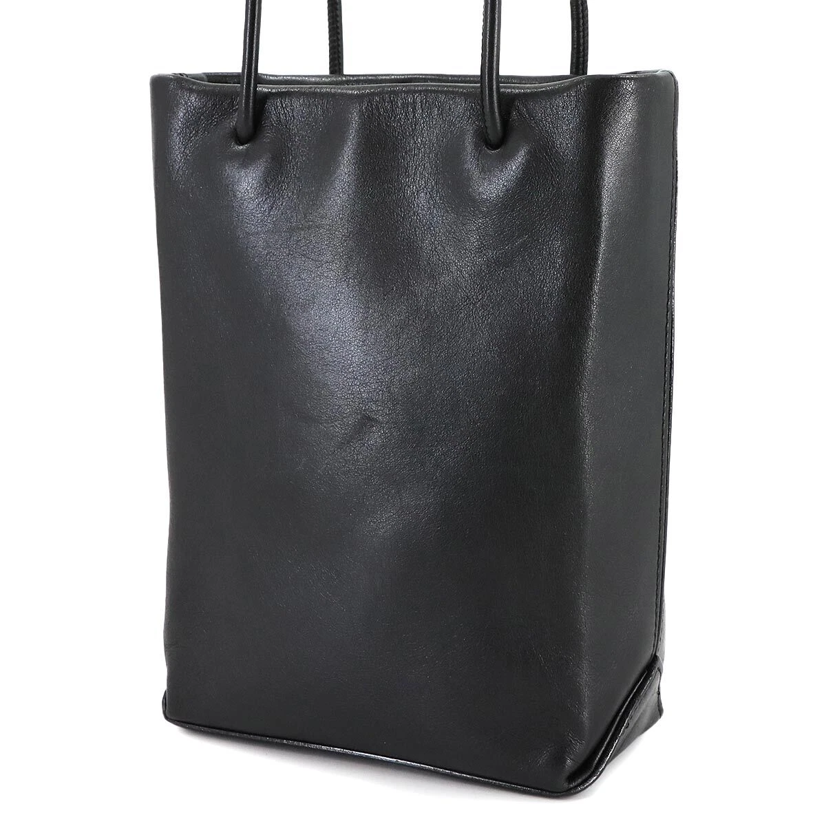 CHANEL Essential Tote Bag Leather Black White Purse