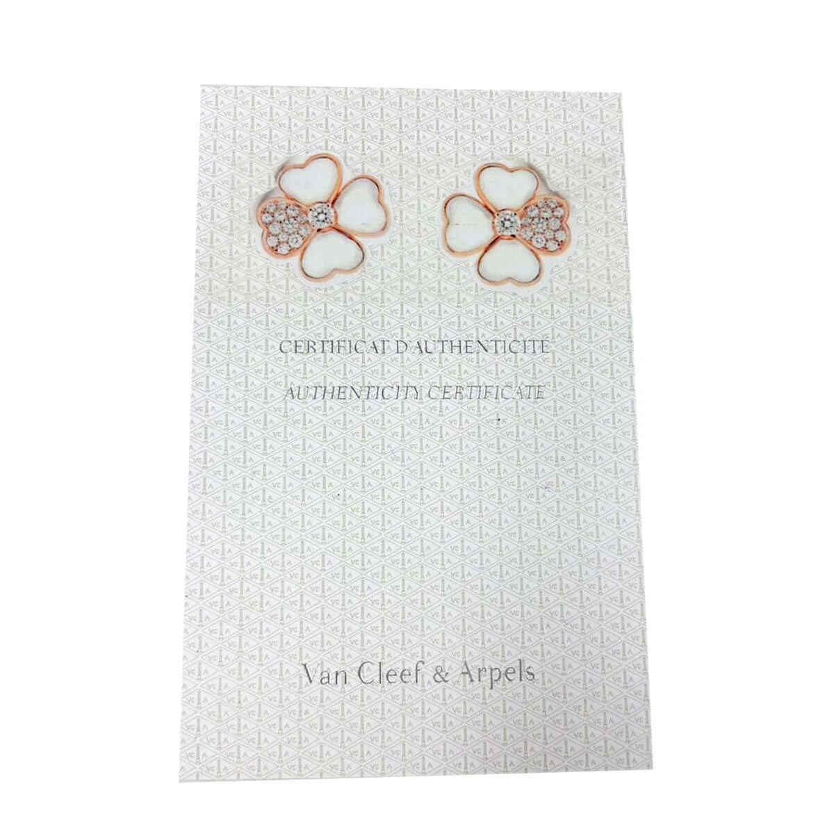 Van Cleef Arpels Cosmos Diamond Mother of Pearl SM Earrings Pierced 18K PG 750 90276174