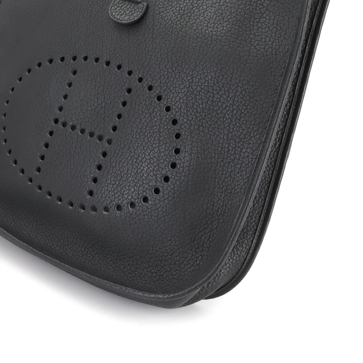 HERMES Evelyne GM Shoulder Bag Fjord Leather Black Purse