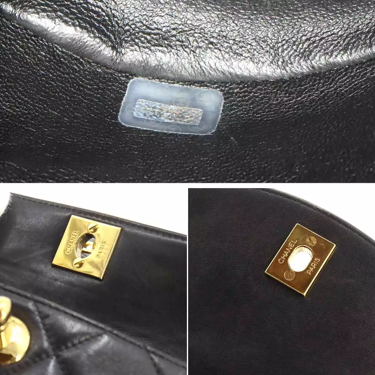 CHANEL Matelasse Chain Backpack Leather Black duma Purse Vintage