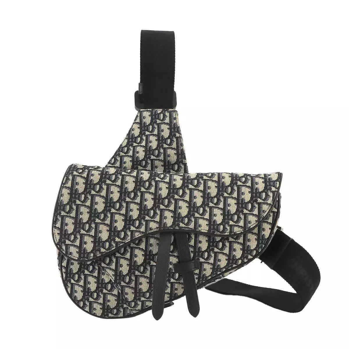 DIOR HOMME Oblique Canvas & Navy Saddle Body Bag