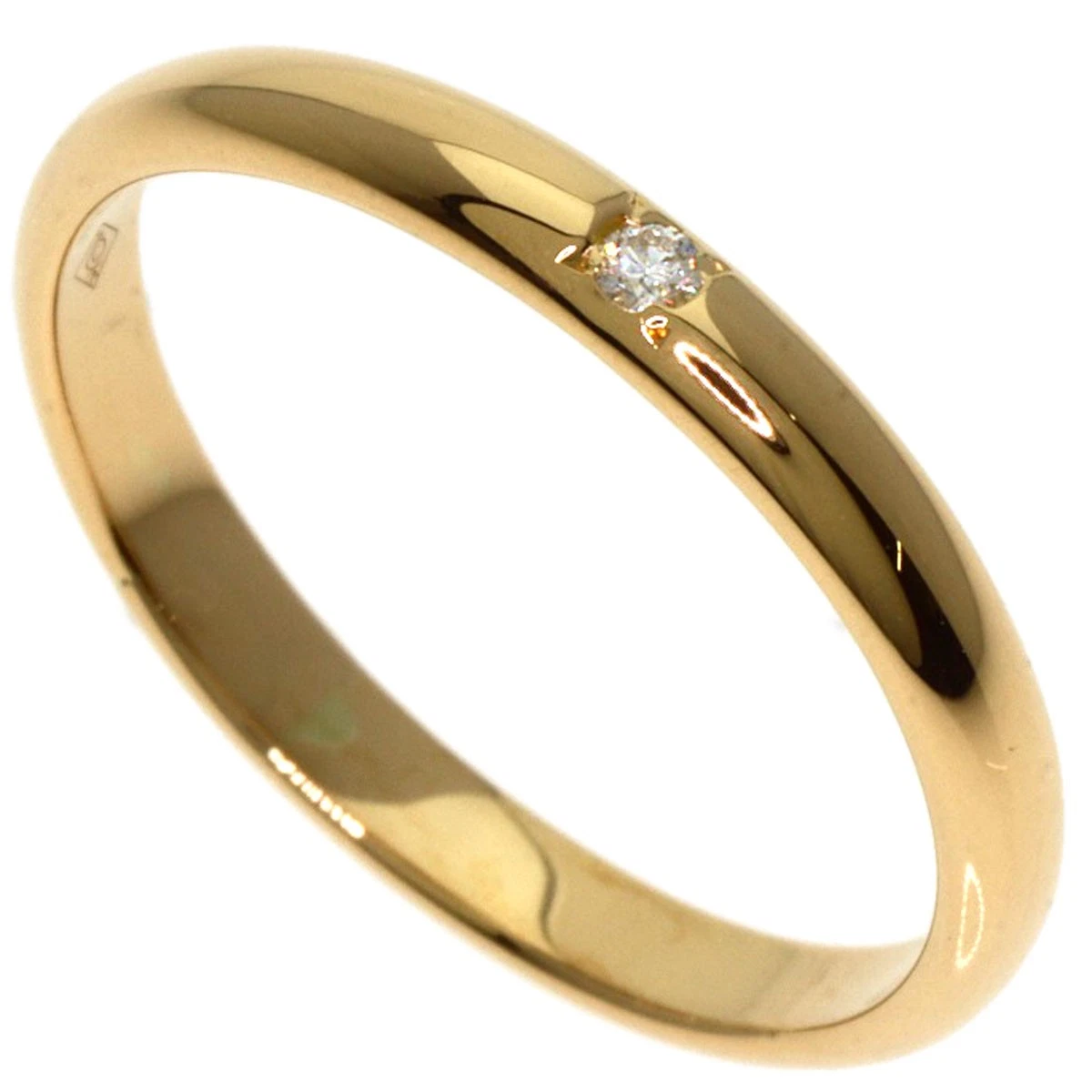 CARTIER Classic Wedding 1P Diamond Ring K18 Yellow Gold Ladies