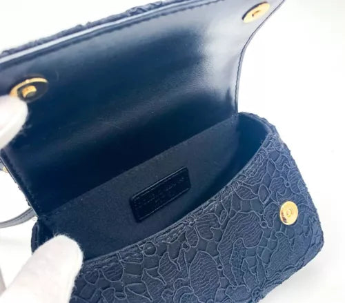 Dolce & Gabbana Lace Logo Mini Shoulder Bag