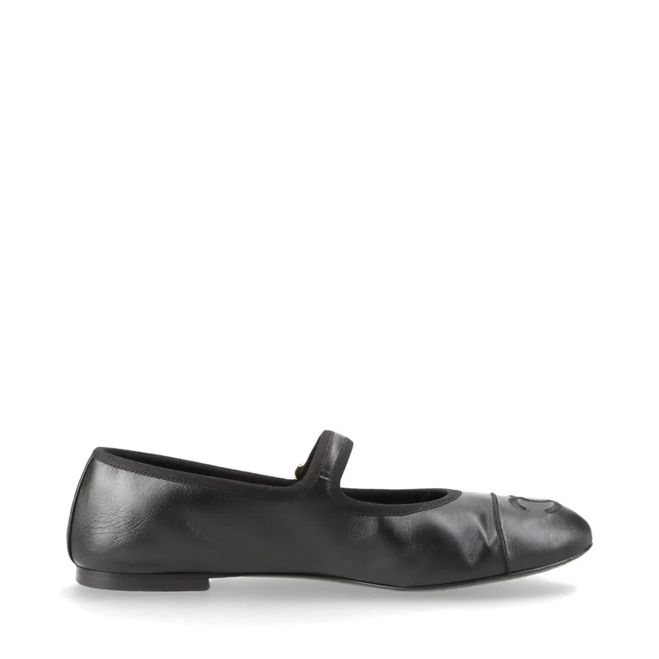 Chanel Coco Mark Matelasse 24S Leather Pumps 38 Ladies' Black Strap Mary