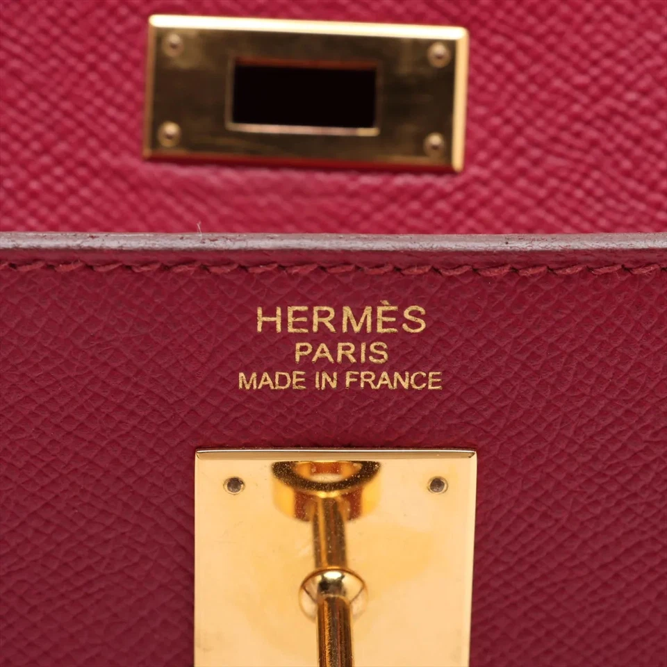 Hermès Kelly 35 Veau Epsom Ruby Gold Metal Fittings P Stamp 2012