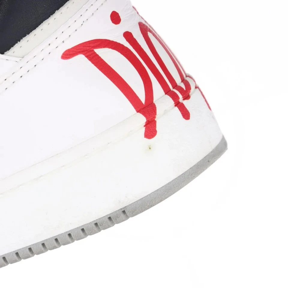 Dior x Sean Stussy B27 Leather Sneakers 41 Men's White Oblique Shoelaces