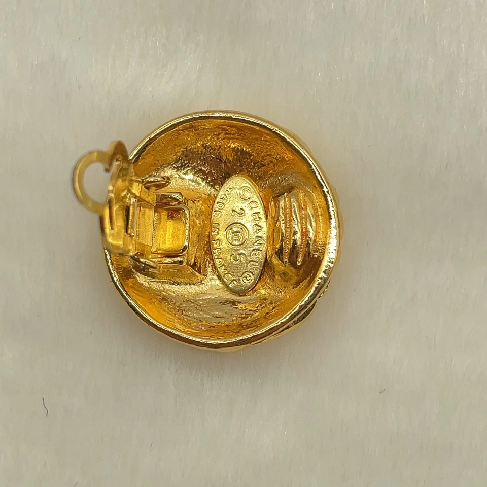 Chanel Matelassé “Melon Pan” Coco Mark Earrings