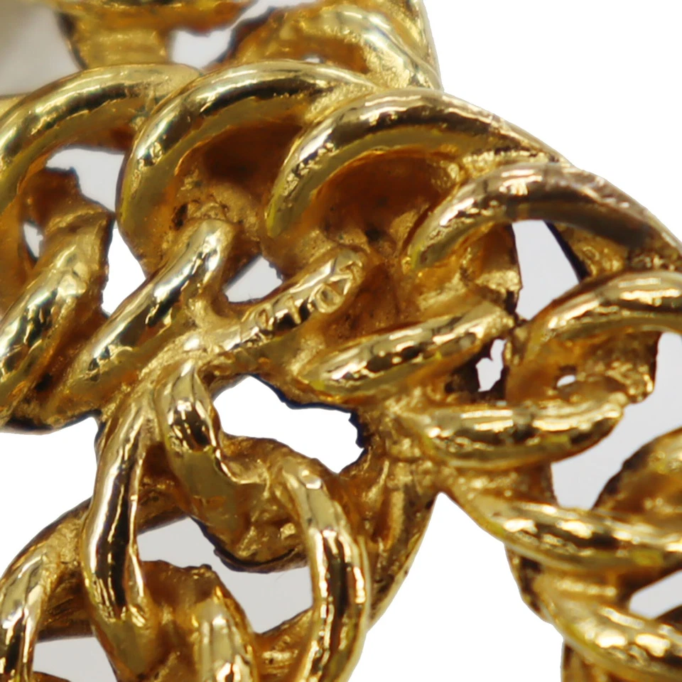 CHANEL CC Logos Used Pin Brooch Gold Plated 1107 France Vintage