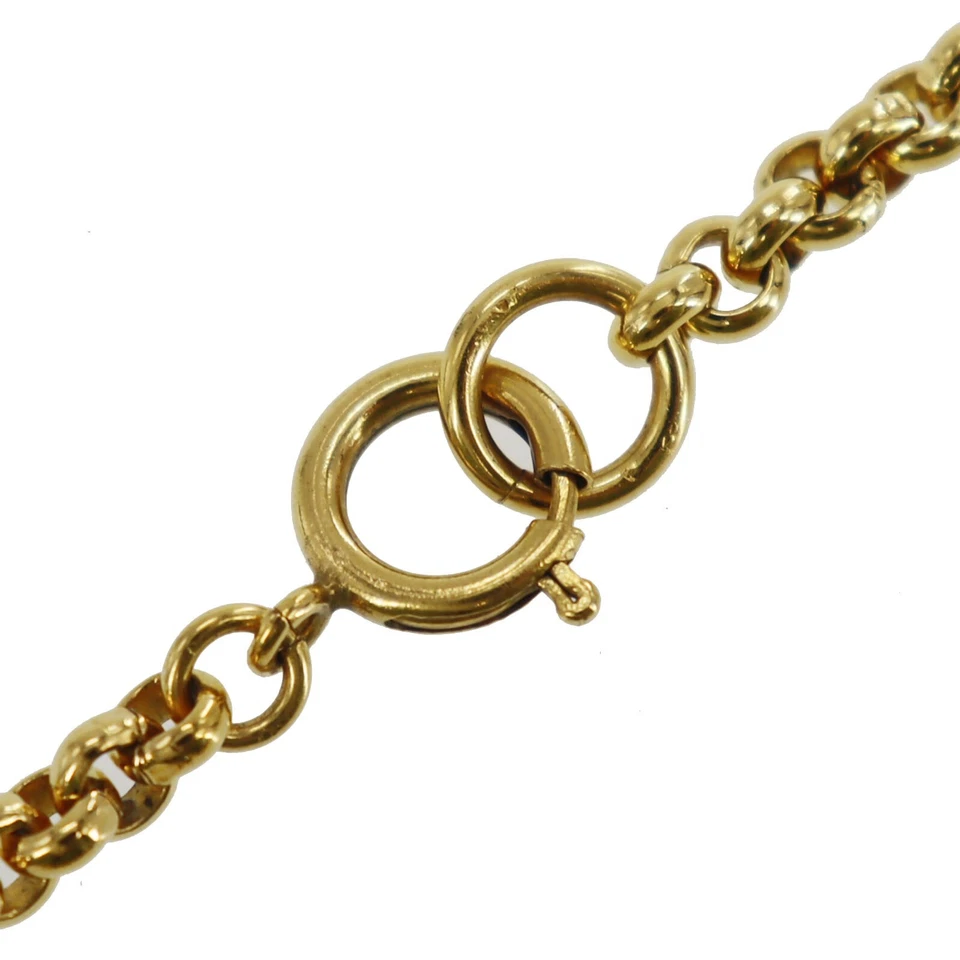 CHANEL CC Logos Heart Used Necklace Pendant Gold-Plated 95P Vintage