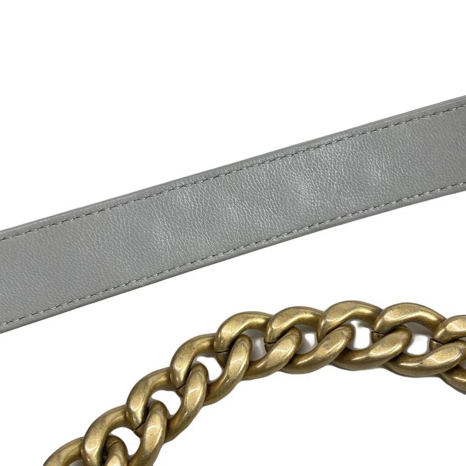 CHANEL CHANEL19 Gray Lambskin Shoulder Bag
