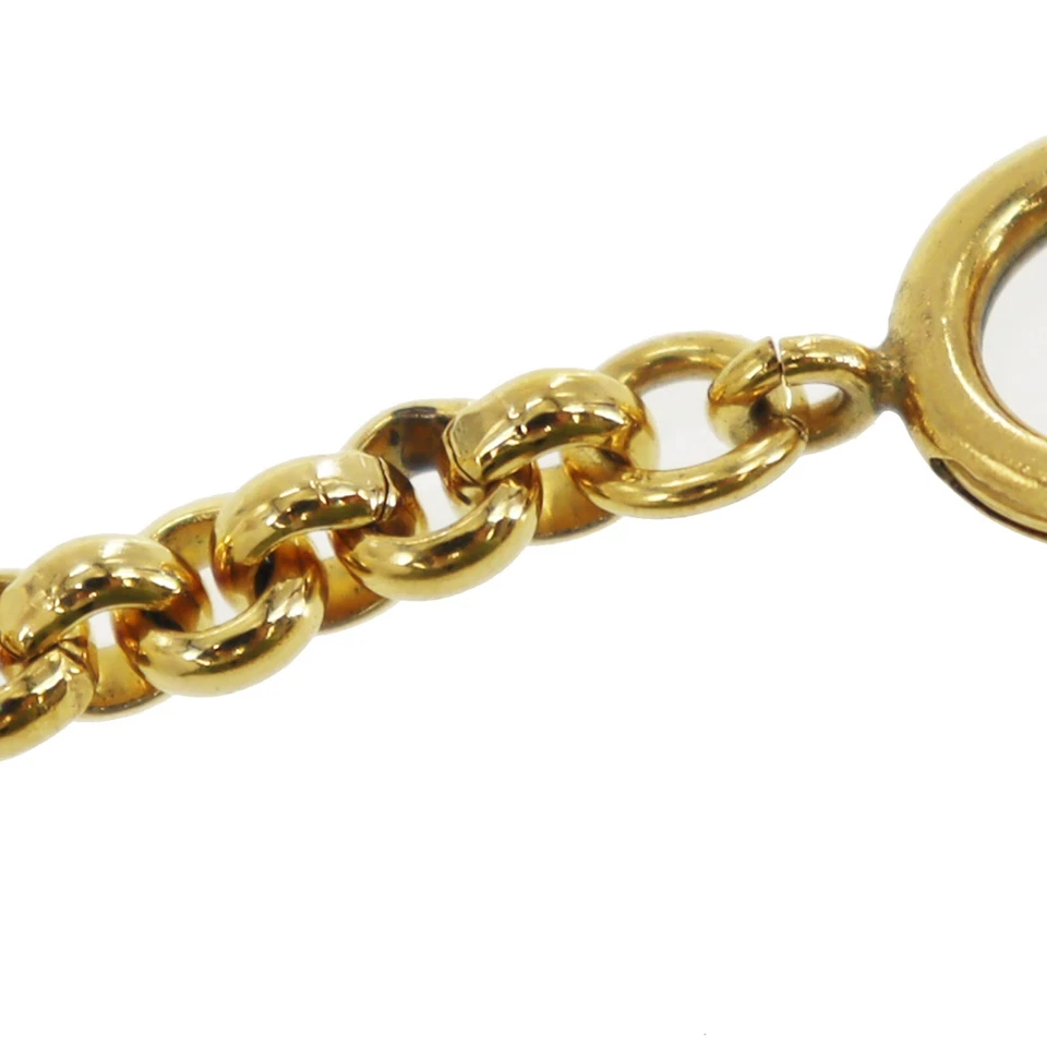 CHANEL CC Logos Heart Used Necklace Pendant Gold-Plated 95P Vintage