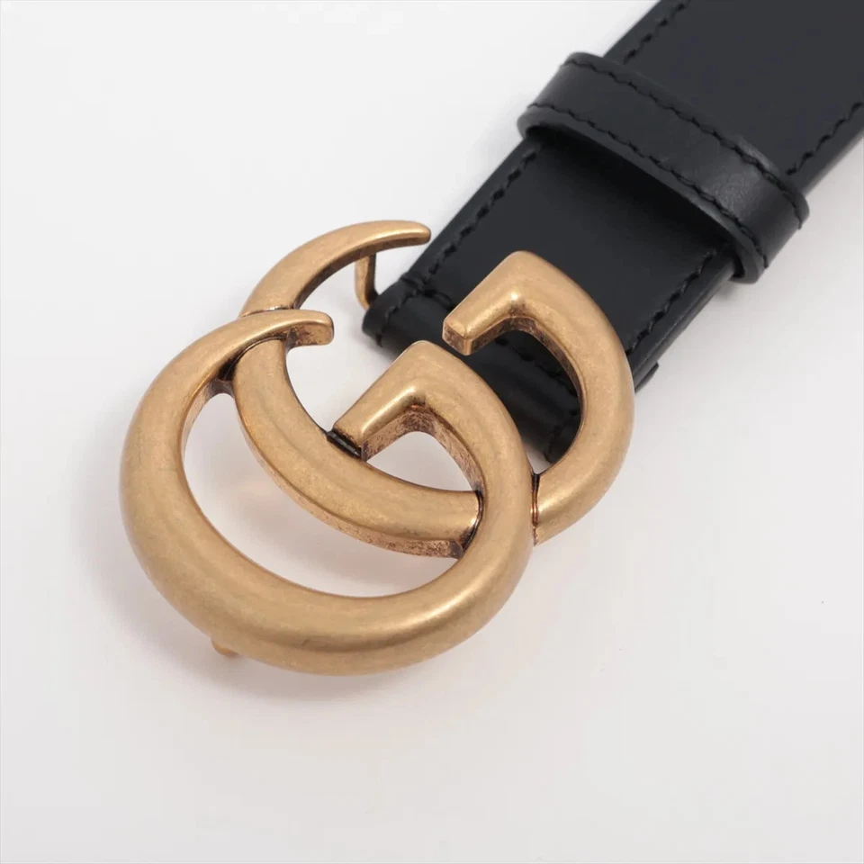 Gucci GG Marmont Belt 85 GP & Leather Black