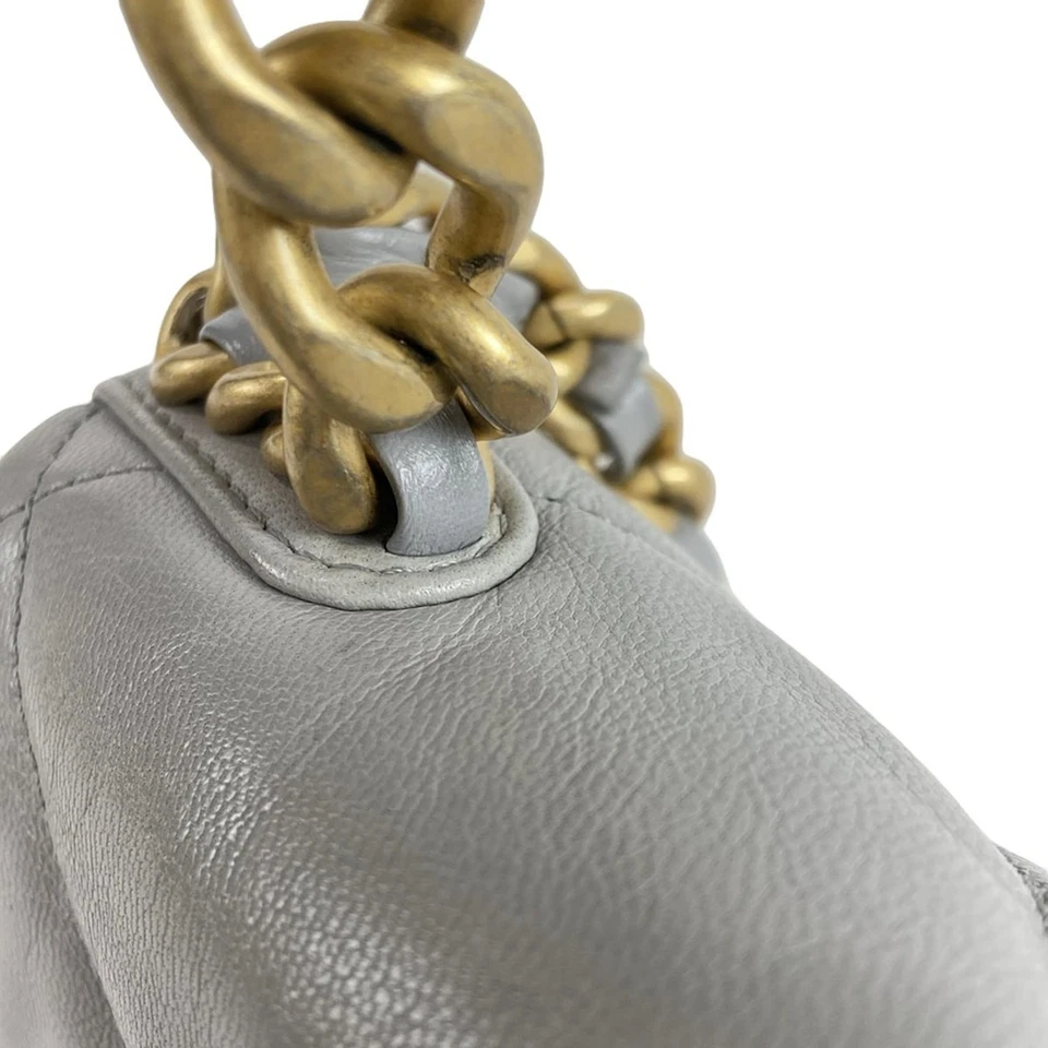 CHANEL CHANEL19 Gray Lambskin Shoulder Bag