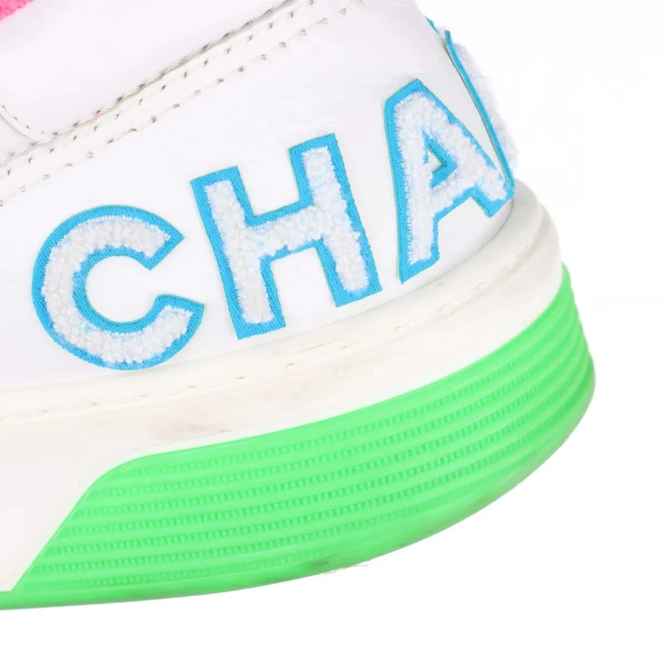 Chanel Coco Mark Leather Sneakers 43 Men's Multicolor