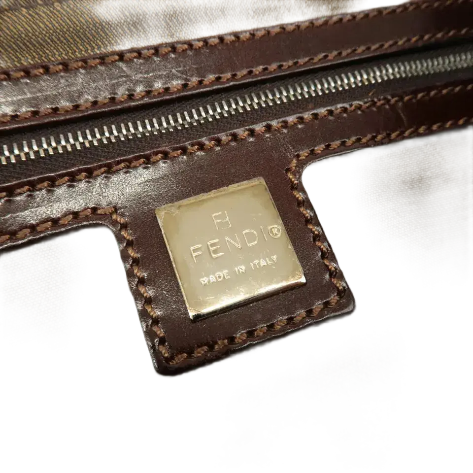 FENDI Zucca Canvas Leather One-Shoulder Bag