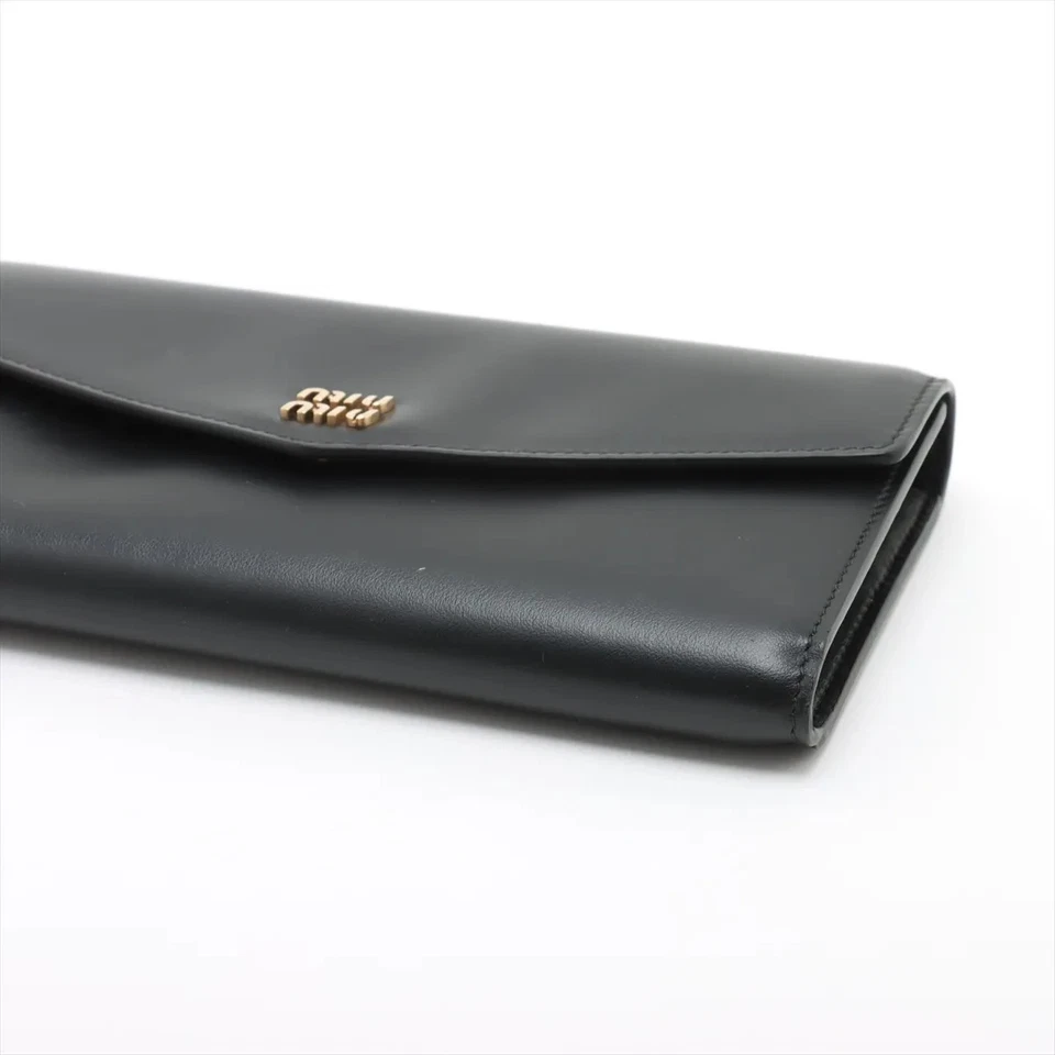 Miu Miu Leather Shoulder Wallet Black