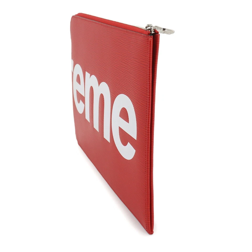 LOUIS VUITTON Supreme Epi Pochette Jour GM Clutch Bag Red White