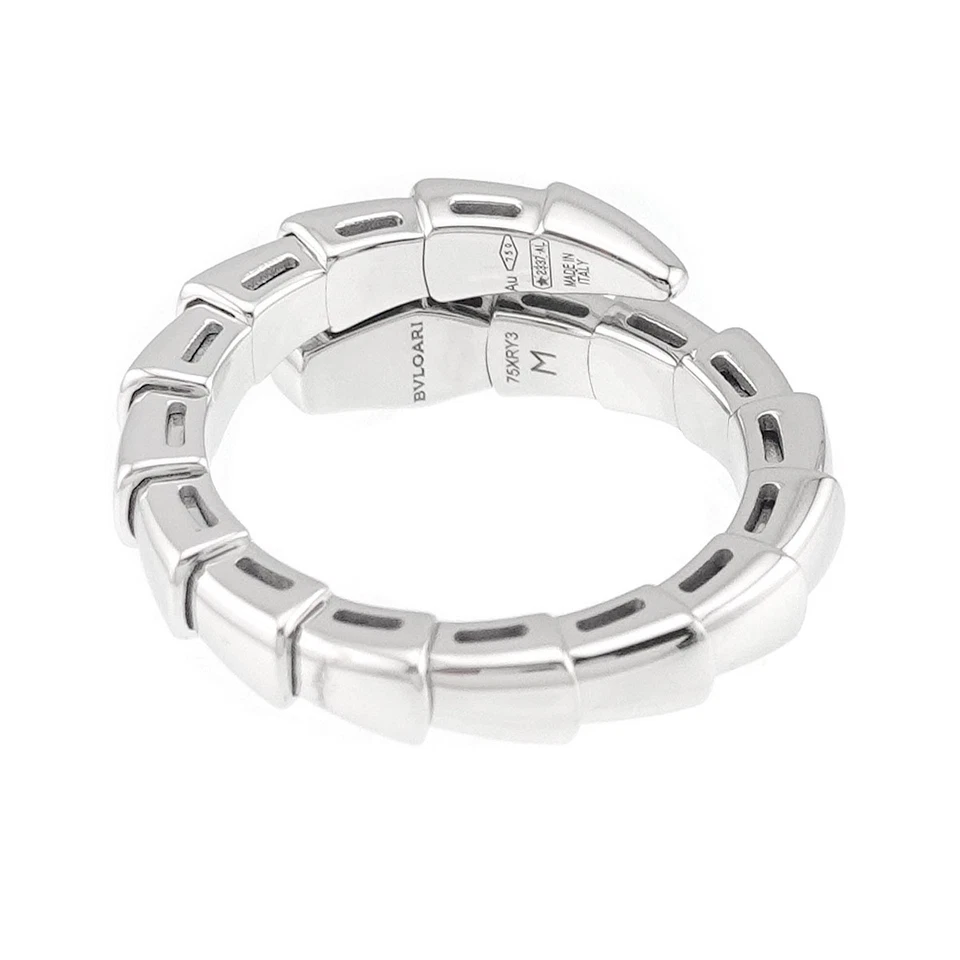 BVLGARI Serpenti Viper Ring 18K White Gold 750 Size M 5.5-5.75(US)