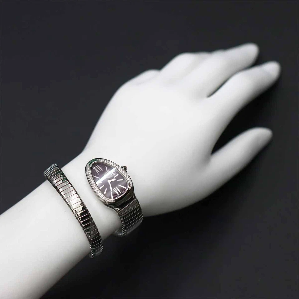 BVLGARI Serpenti SP35S Quartz Purple Dial Ladies Watch