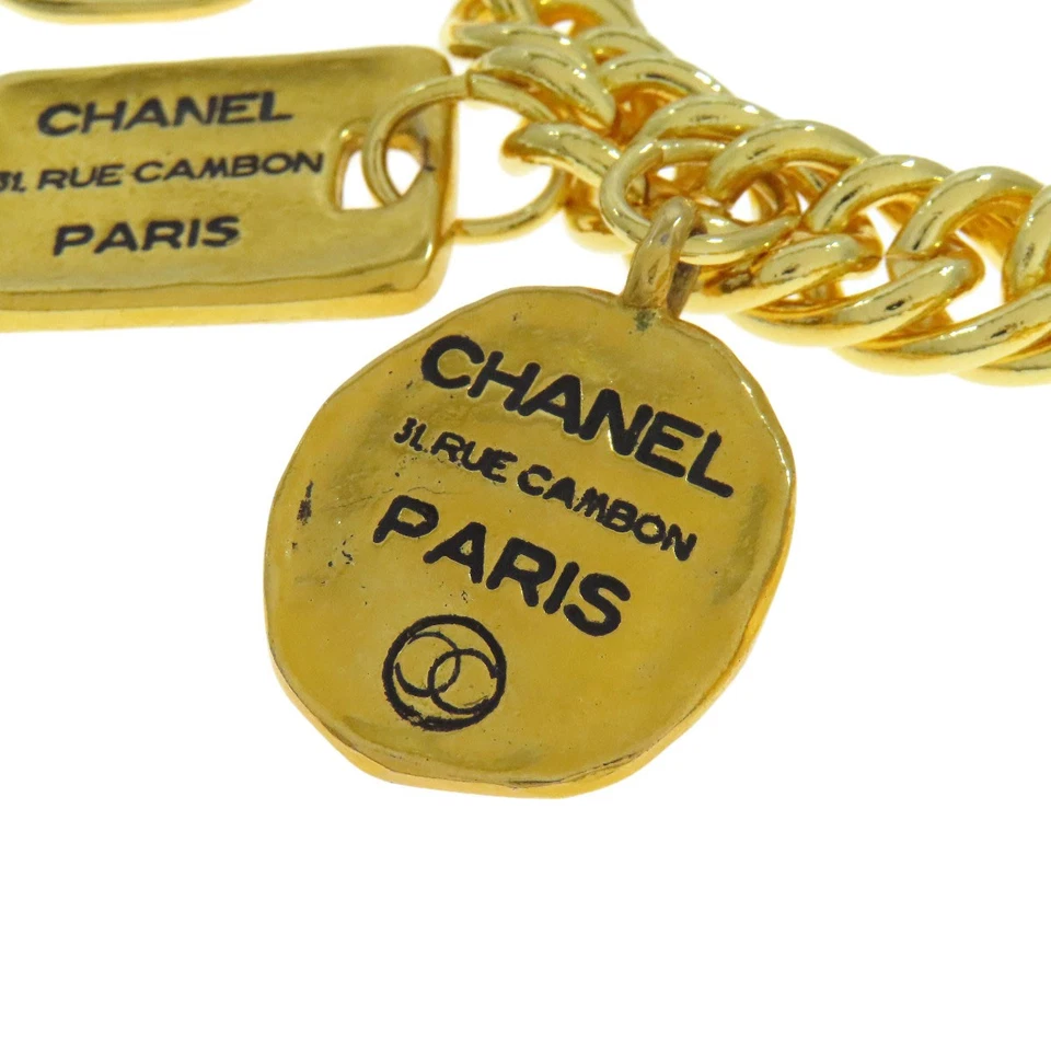 CHANEL Vintage with Logo Bracelet Metal Ladies