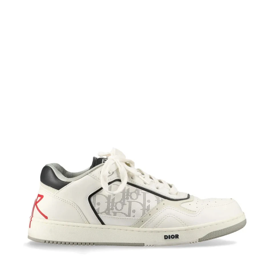 Dior x Sean Stussy B27 Leather Sneakers 41 Men's White Oblique Shoelaces