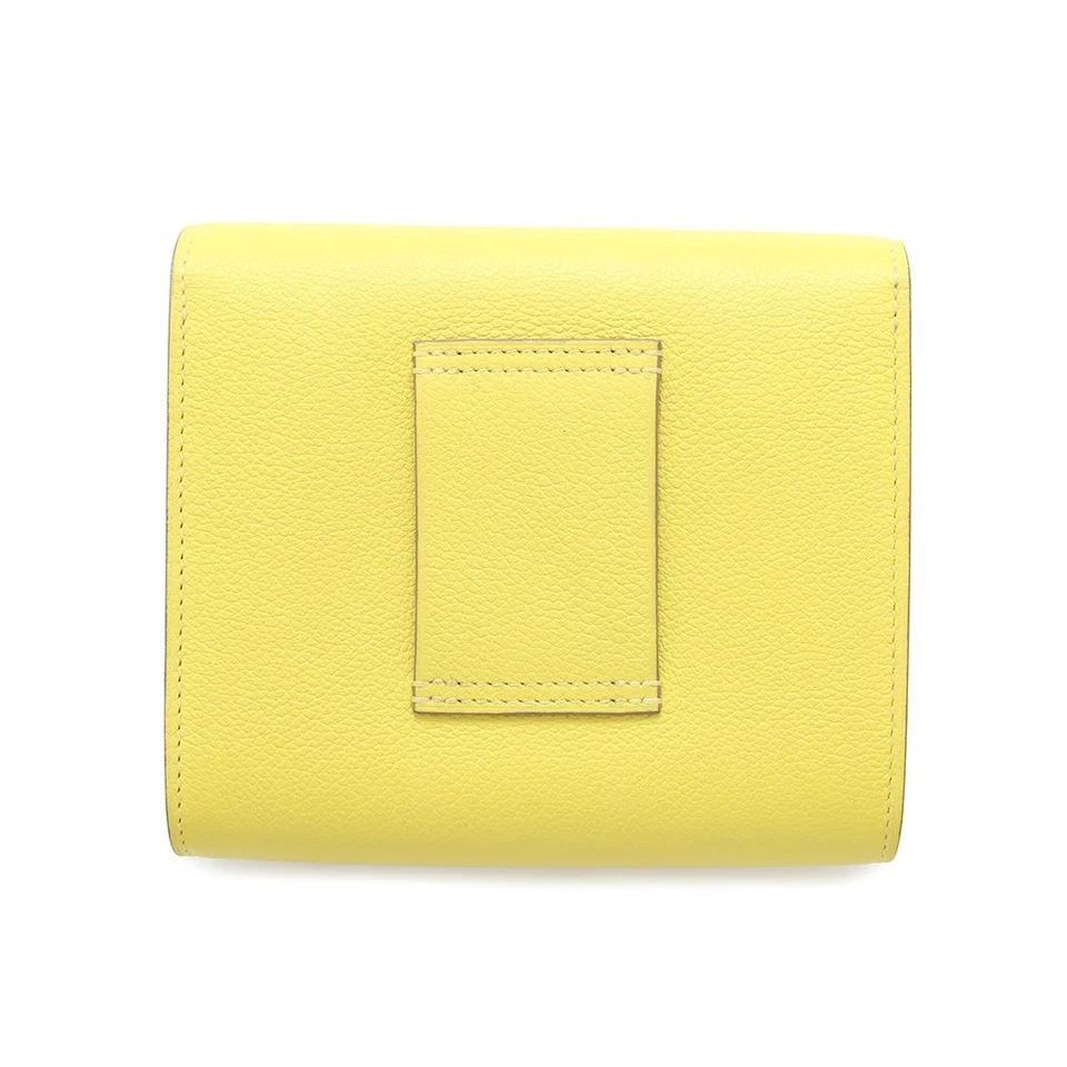 HERMES Constance Compact Evercolor Lime Wallet