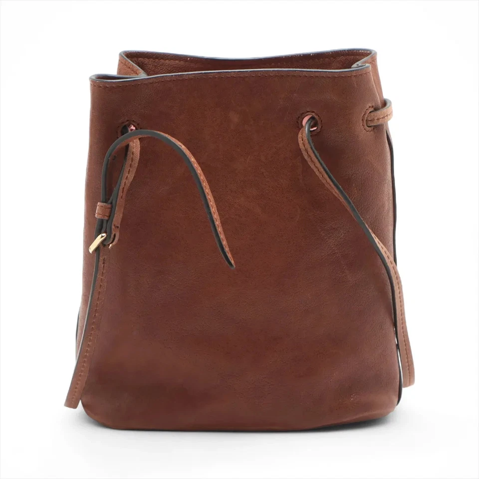 Miu Miu Nappa Leather Shoulder Bag Brown