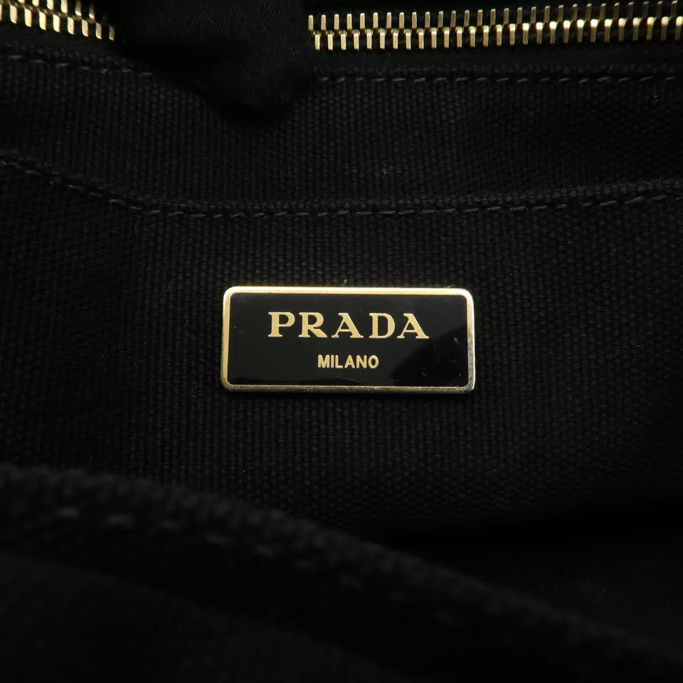 PRADA Logo Canapa Canvas 2way Tote Bag