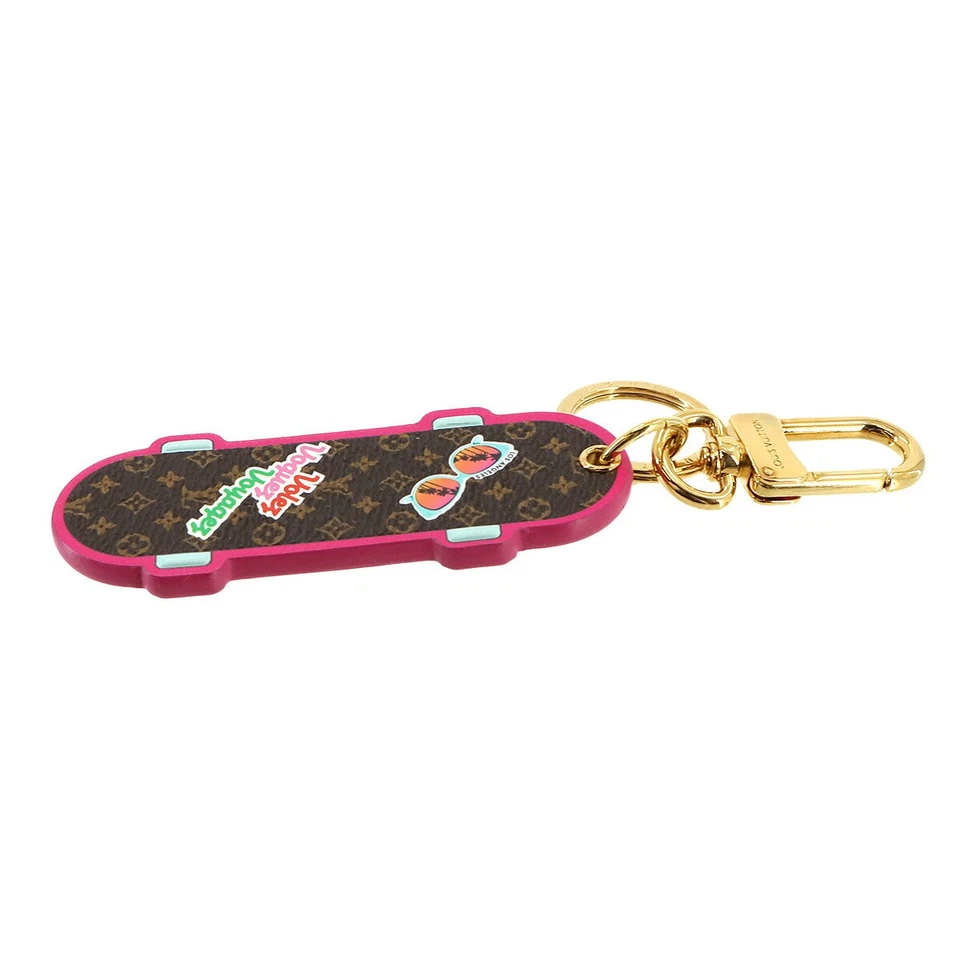 LOUIS VUITTON Monogram Skateboard Bag Charm Key Holder Brown