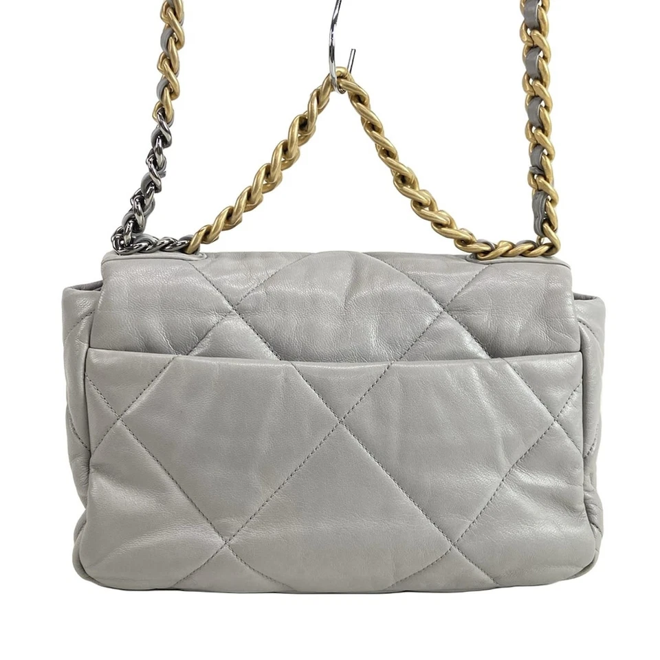 CHANEL CHANEL19 Gray Lambskin Shoulder Bag