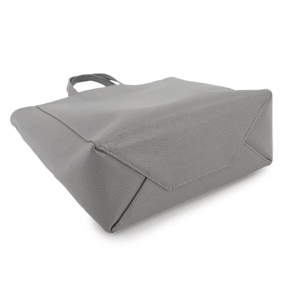 CELINE Small Vertical Cabas 2 way Tote Shoulder Bag Leather Grey
