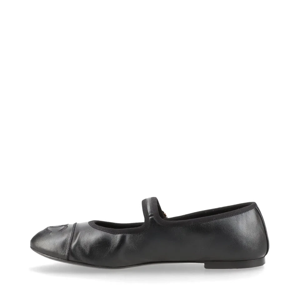 Chanel Coco Mark Matelasse 24S Leather Pumps 38 Ladies' Black Strap Mary