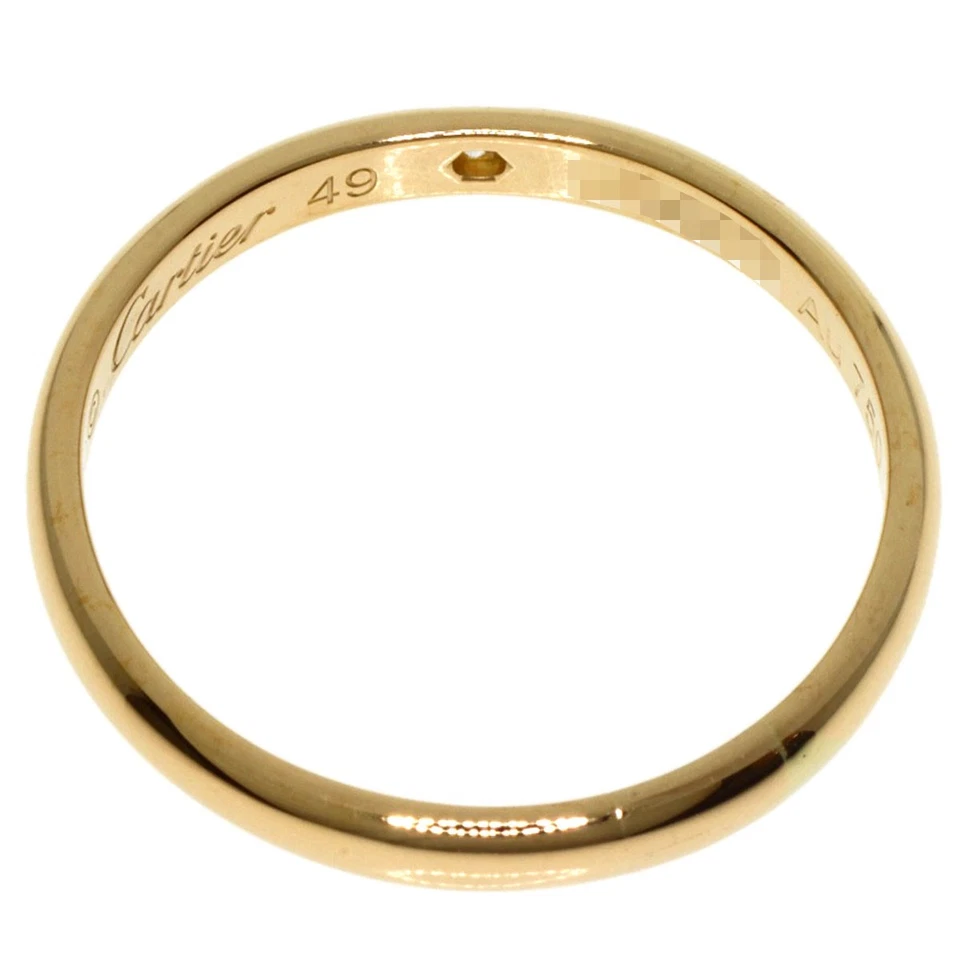 CARTIER Classic Wedding 1P Diamond Ring K18 Yellow Gold Ladies