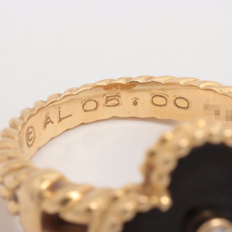 Van Cleef & Arpels Vintage Alhambra Onyx Diamond Ring