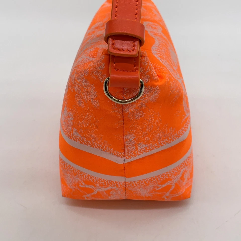 Christian Dior CD Logo Canvas Leather Orange Pouch