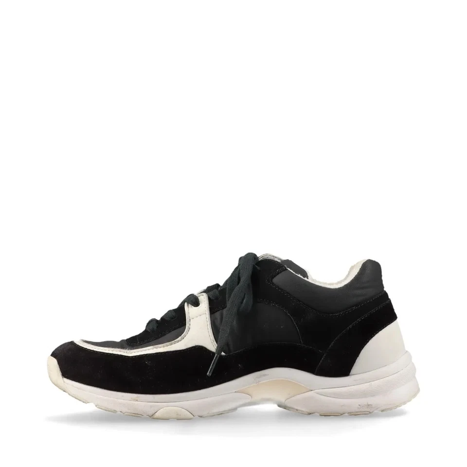 Chanel Coco Mark Fabric Sneakers 40 Ladies' Black