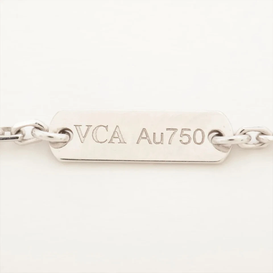 Van Cleef & Arpels Vintage Alhambra Chalcedony Necklace 750(WG) 5.4g
