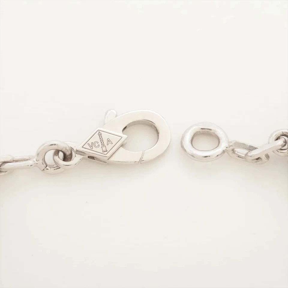 Van Cleef & Arpels Vintage Alhambra 5P Chalcedony Bracelet 750(WG) 11.4g
