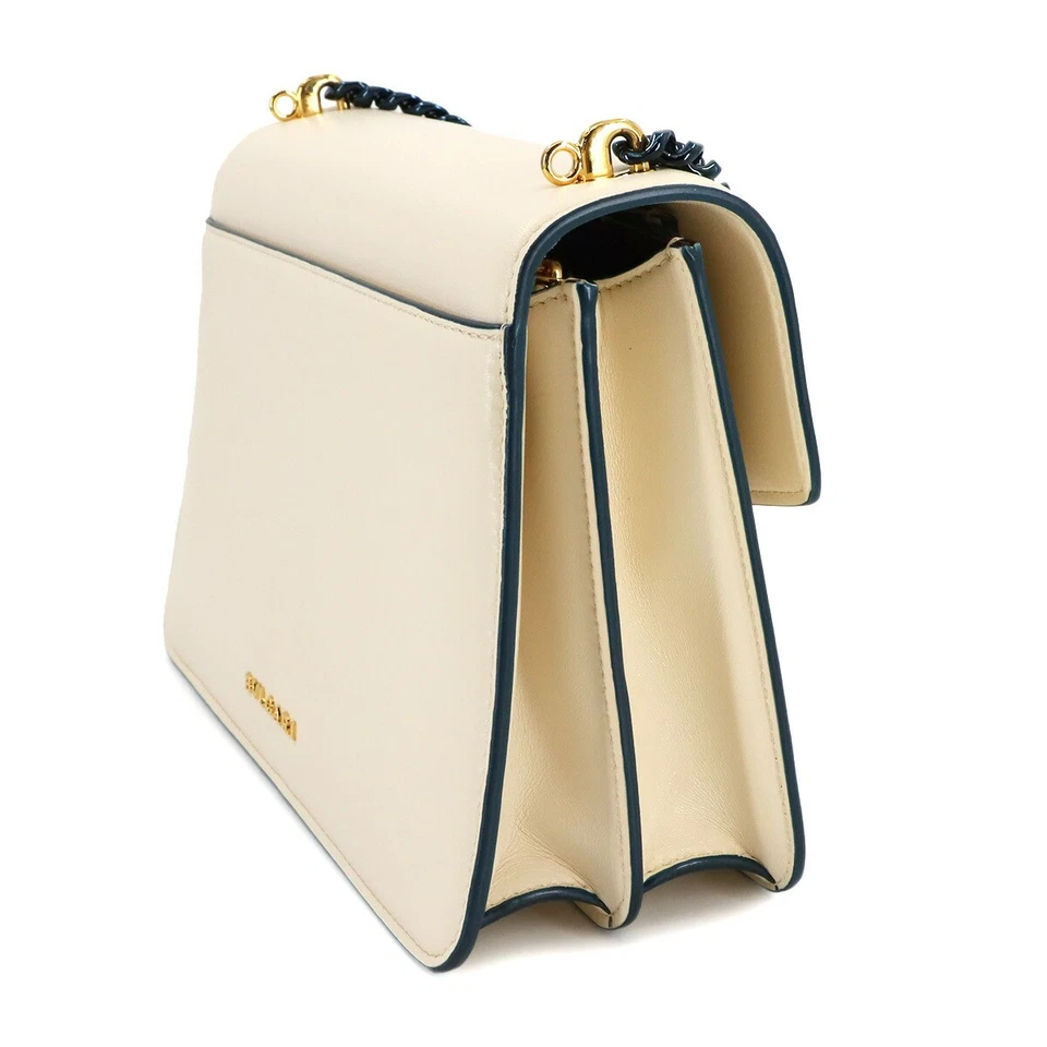 BVLGARI Serpenti Forever 2 Way Hand Chain Shoulder Bag Leather Ivory