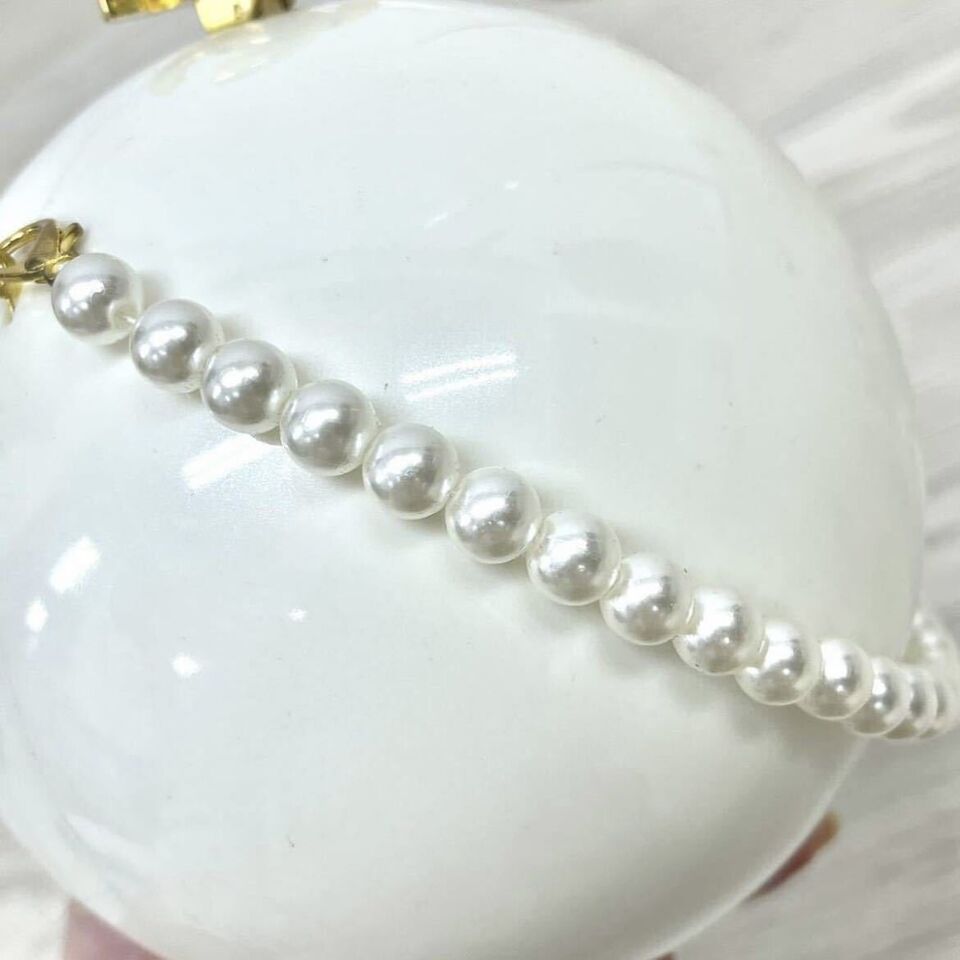 CHANEL VIP Limited Coco Mark Rhinestone 2-Way Chain Shoulder Pearl Hand Bag