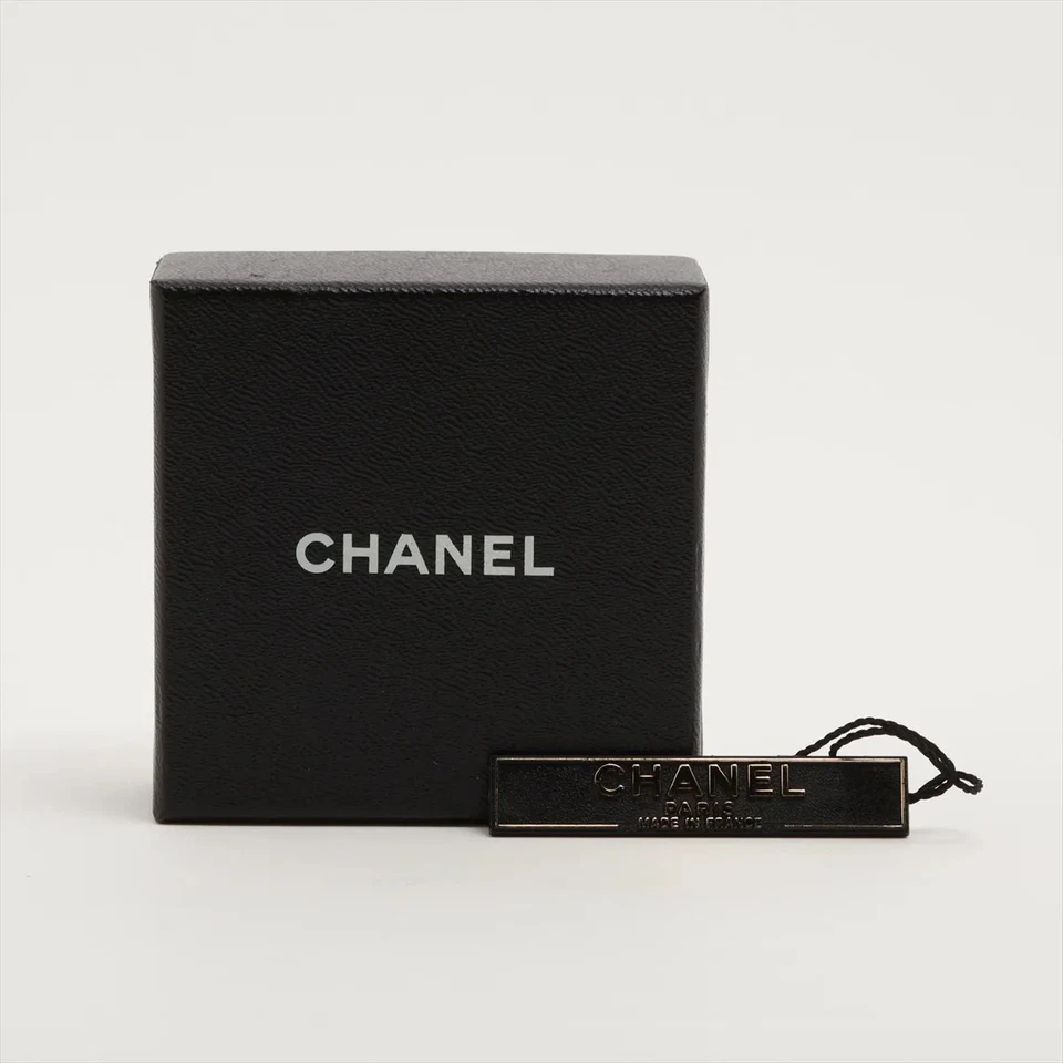 Chanel Logo Brooch GP×Rhinestone Silver 01P
