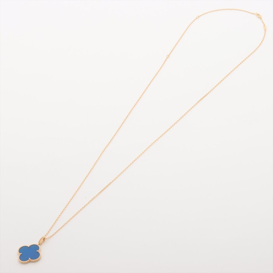 Van Cleef & Arpels Magic Alhambra Long Blue Agate Necklace