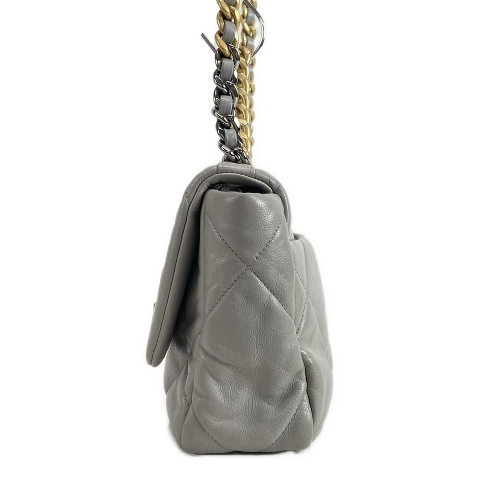 CHANEL CHANEL19 Gray Lambskin Shoulder Bag