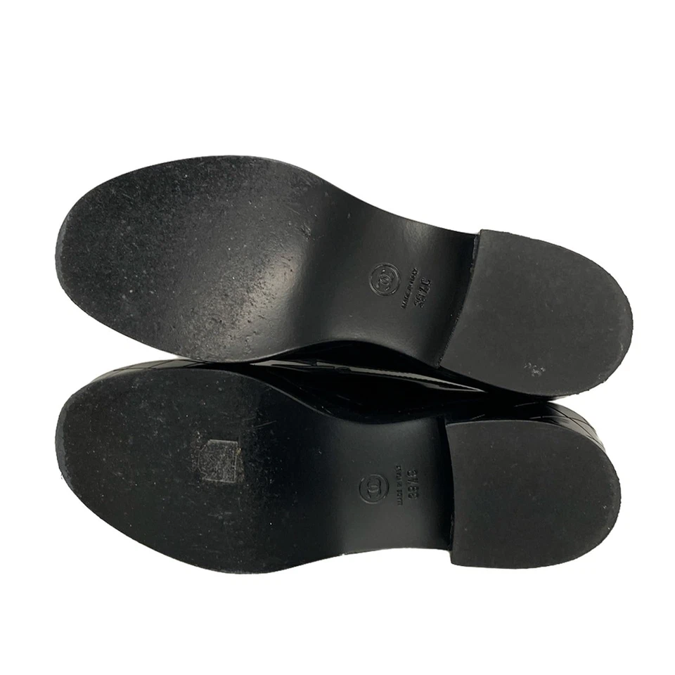 CHANEL Black Shiny Calfskin Women's Shoes