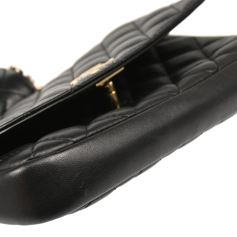 Chanel Black Lambskin Side Packs Shoulder Bag