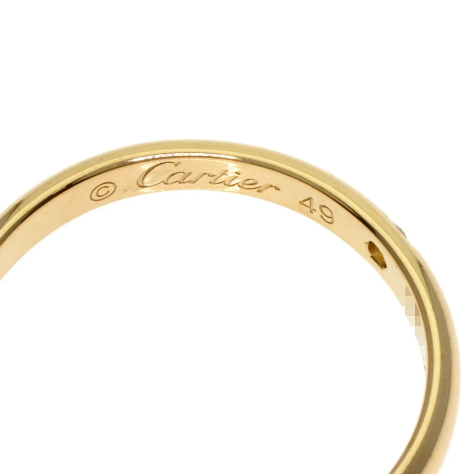 CARTIER Classic Wedding 1P Diamond Ring K18 Yellow Gold Ladies