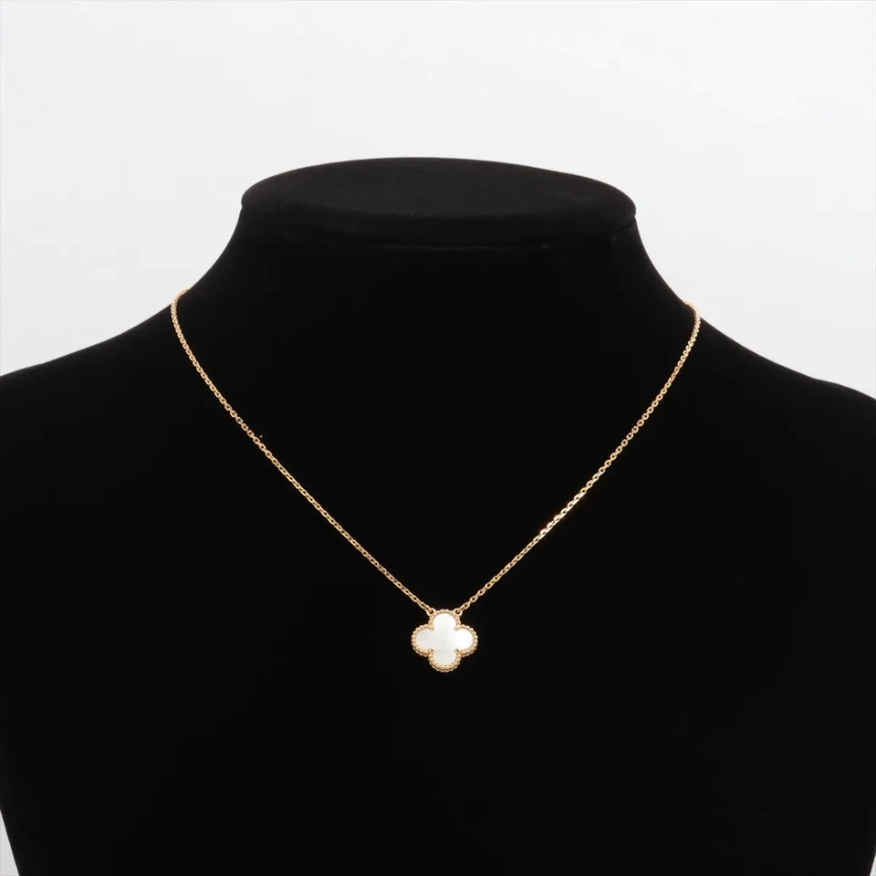 Van Cleef & Arpels Vintage Alhambra Shells Necklace 750(YG) 5.1g